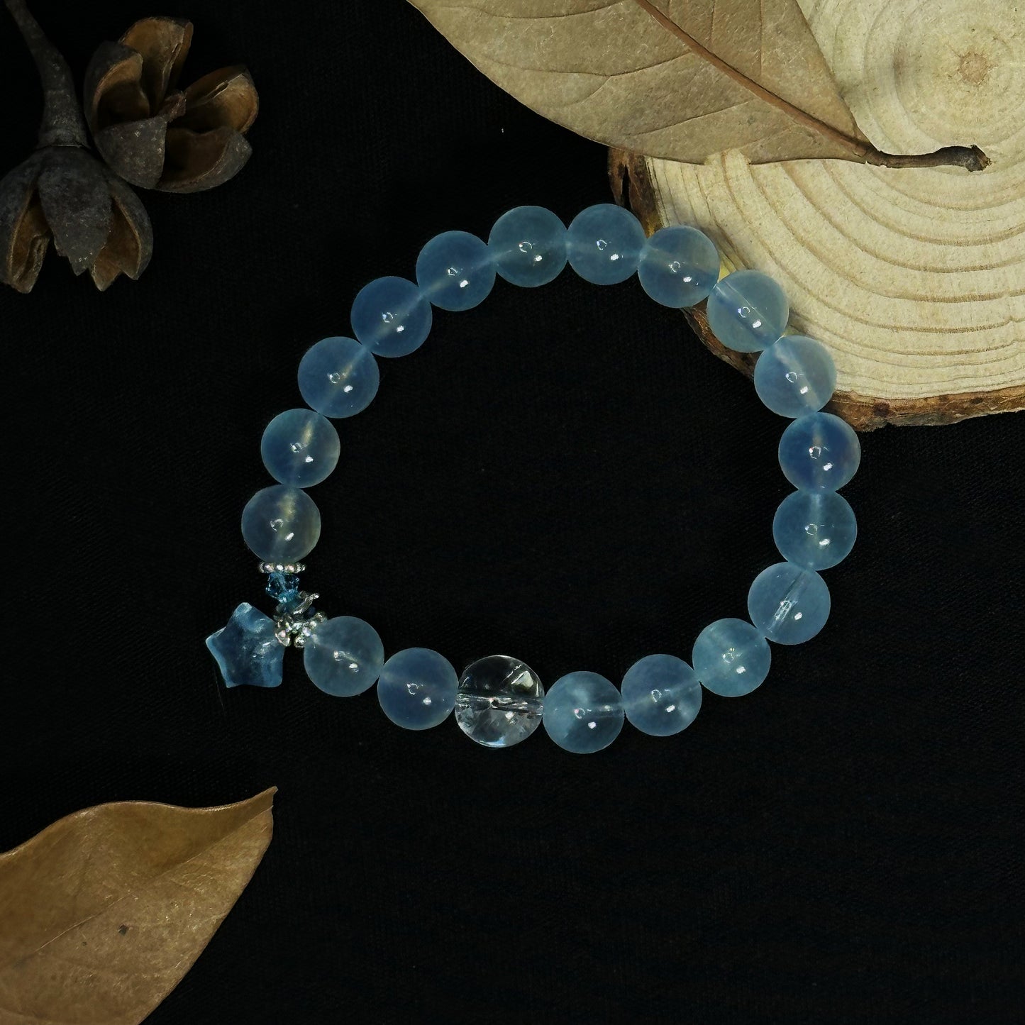 Aquamarine Pentagram Bracelet