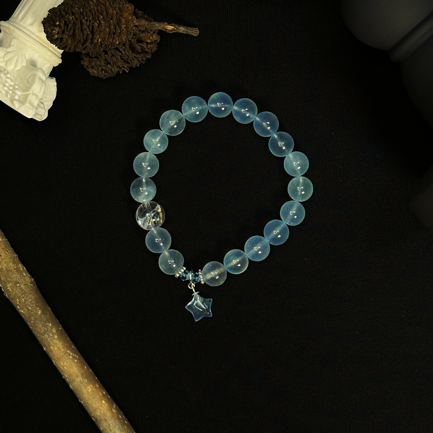 Aquamarine Pentagram Bracelet