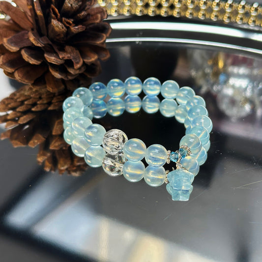 Aquamarine Pentagram Bracelet