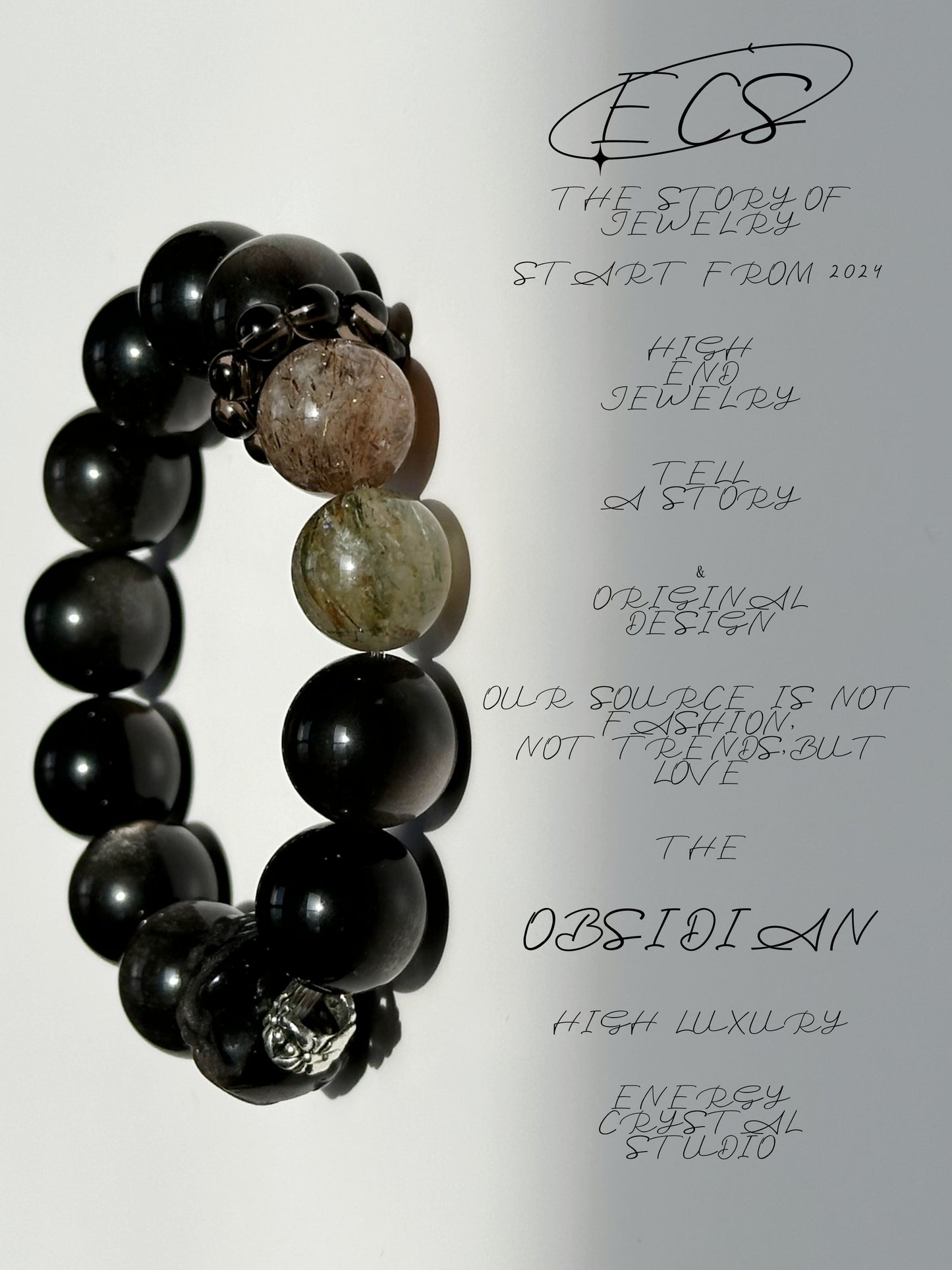 Waking Lion Natural Gold Obsidian Silver Obsidian Crystal Bracelet